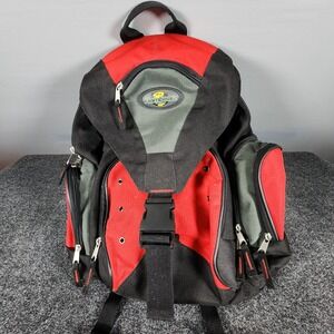 Flambeau Outdoors Black And Red Large Backpack Bag Multi Pockets
